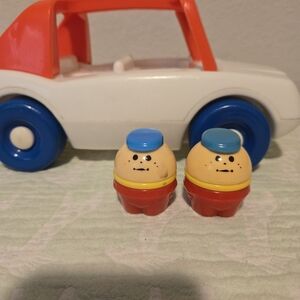 Vintage 80's Little Tikes Tots Family Car With 2 Figures Toy.